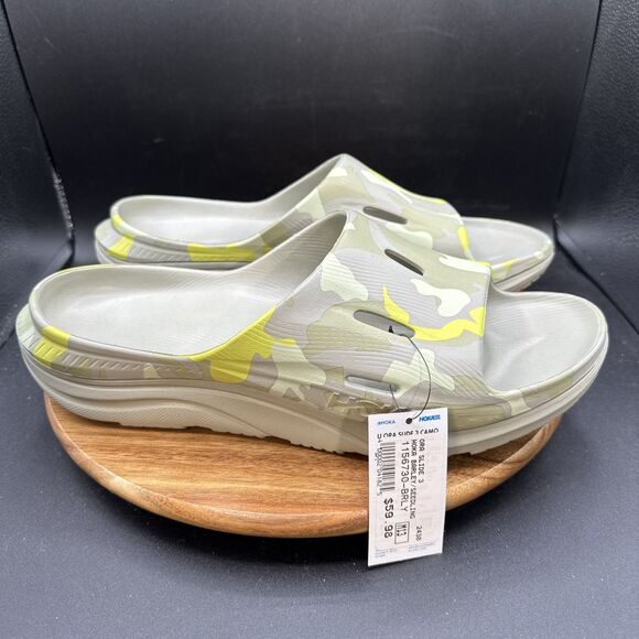 Hoka Ora Recovery Slide 3 Mens Size 13 Sandals Gray Camo Green Slip On Shoes - Picture 3 of 8